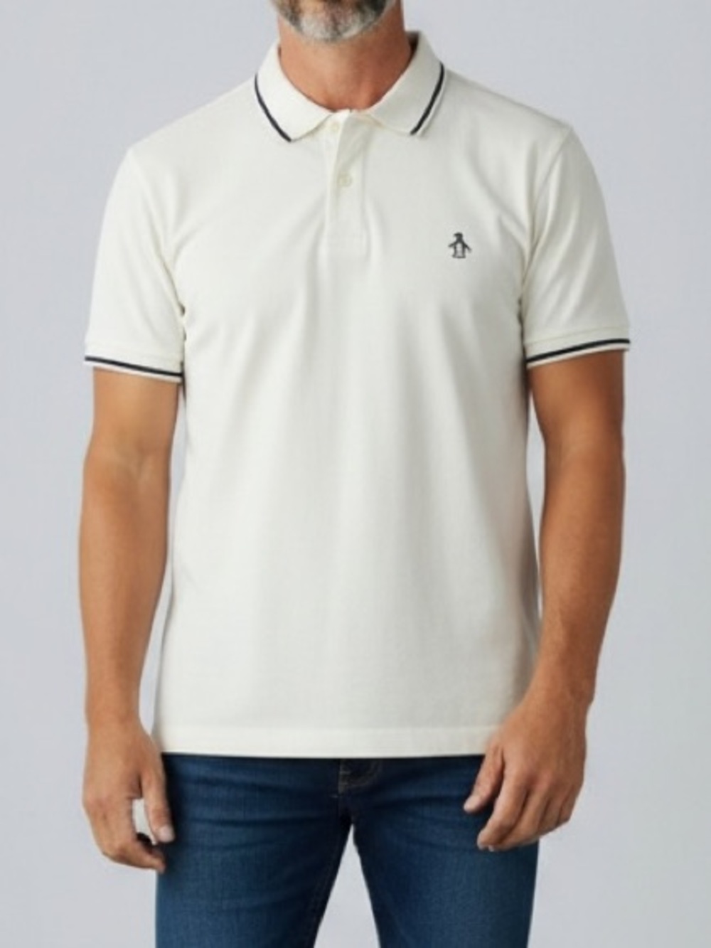 🖤 Original Penguin White Tipped Polo Men’s Medium | Classic Preppy Golf Style